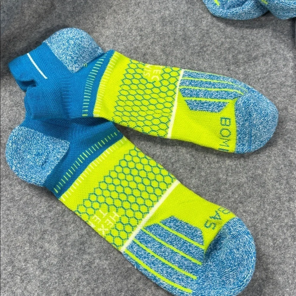 Bombas neon Blue and Green  hex tec tennis Athletic Socks XL